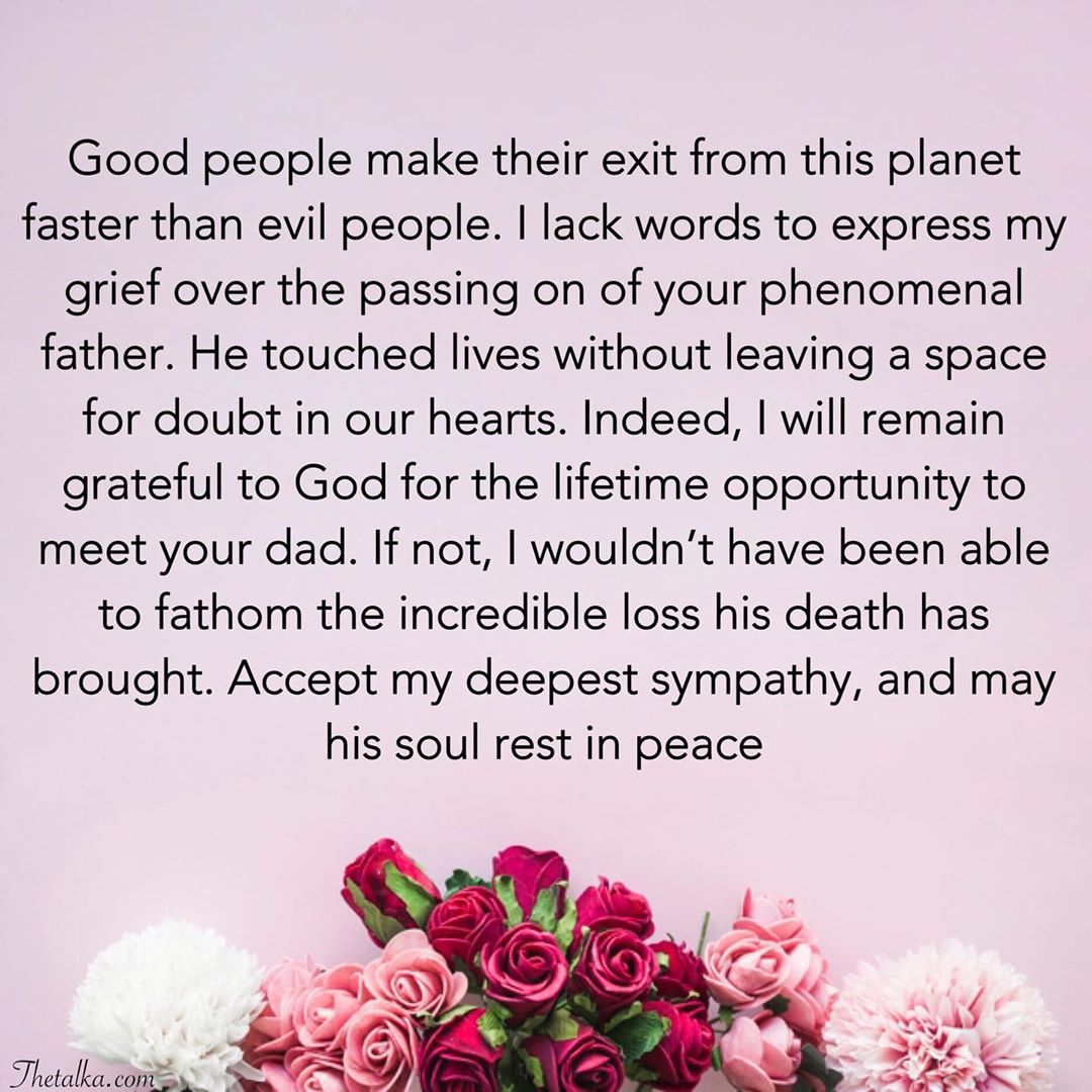 Long Condolence Messages On Death Of Father